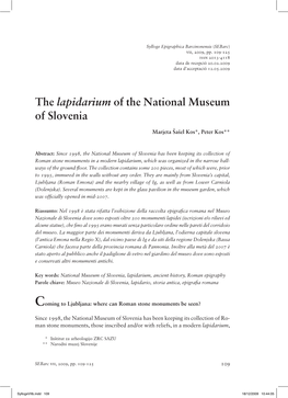 The Lapidarium of the National Museum of Slovenia