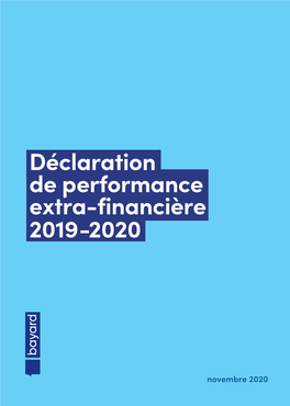 Déclaration De Performance Extra-Financière 2019-2020