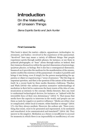 In Troduction on the Materiality of Unseen Things