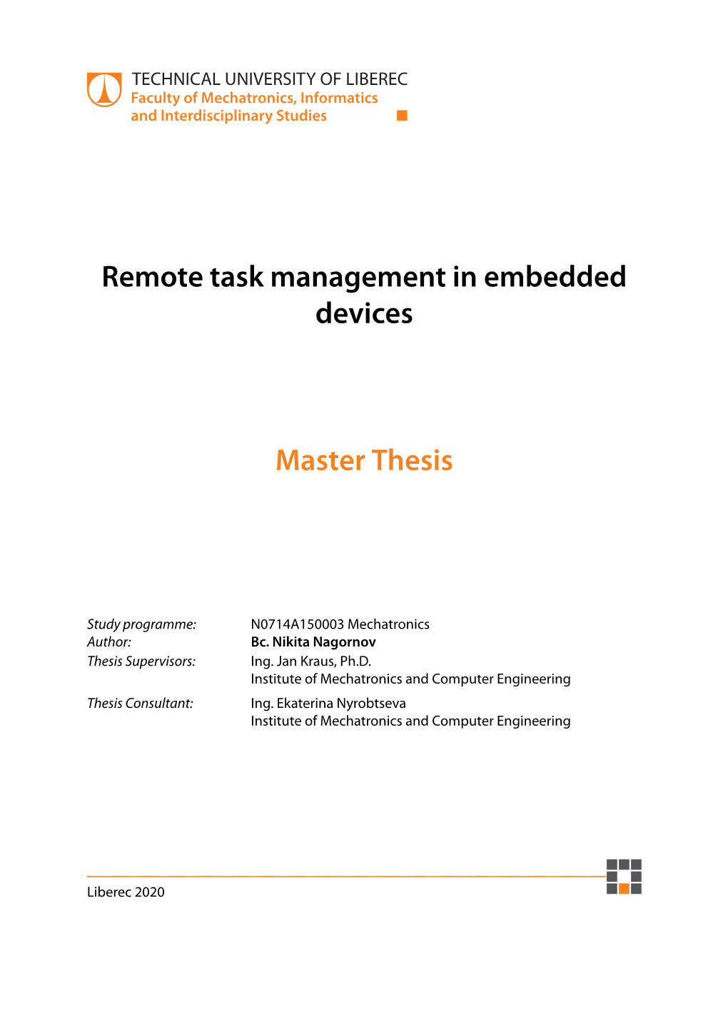 Remote Task Management in Embedded Devices