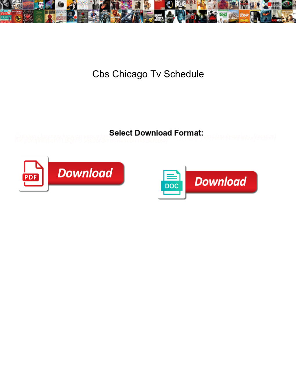 Cbs Chicago Tv Schedule