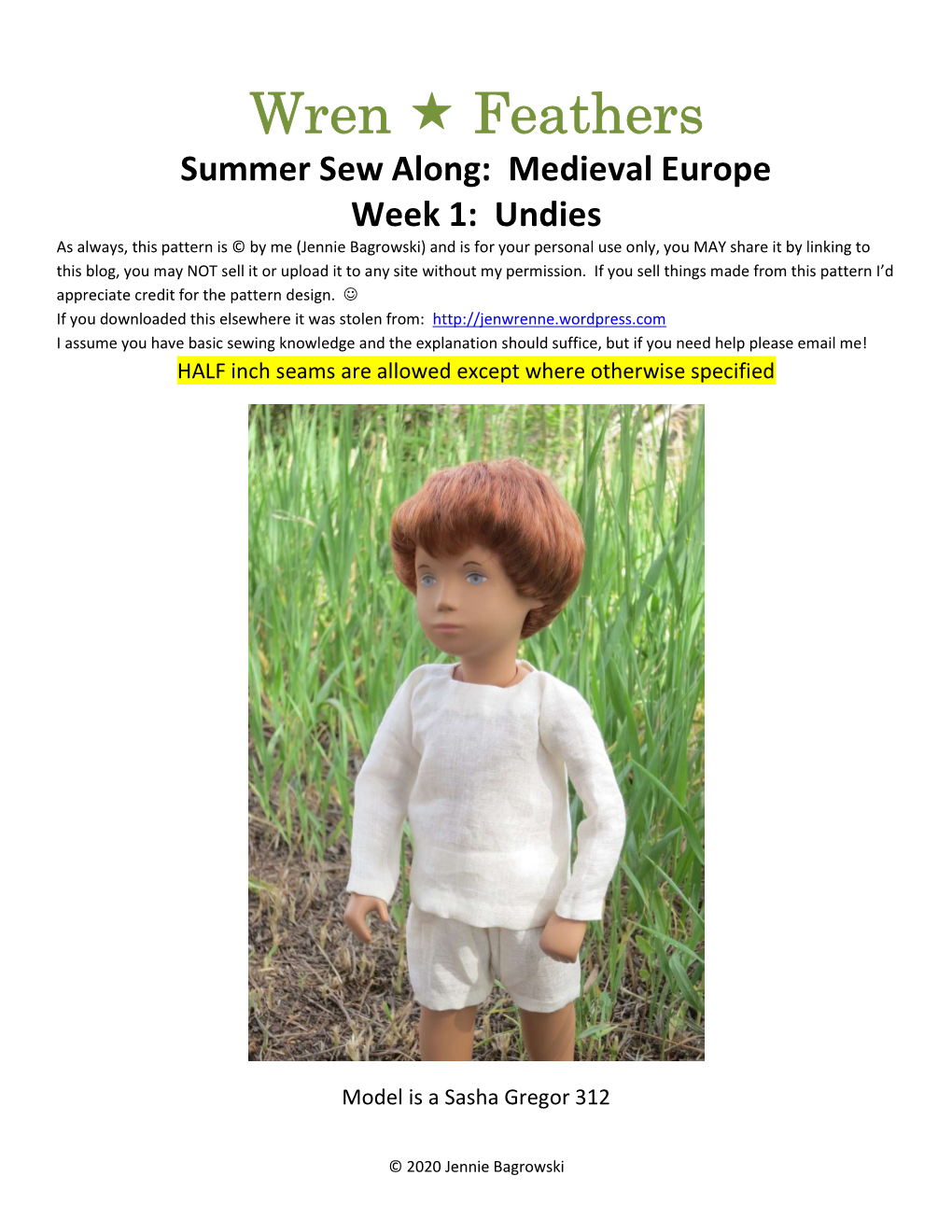 Summer Sew Along: Medieval Europe Week 1: Undies