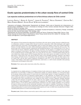 Exotic Species Predominates in the Urban Woody Flora of Central Chile
