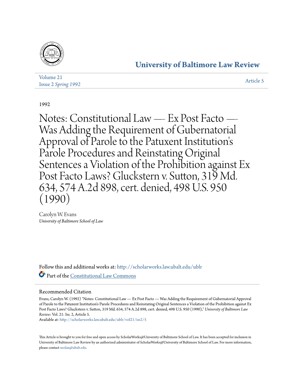 Constitutional Law Â•Fl Ex Post Facto Â•Fl Was Adding the Requirement Of