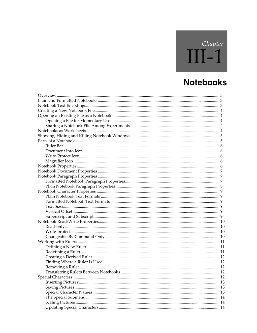 III-1 Notebooks