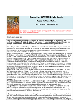 Expo Gauguin L'alchimiste