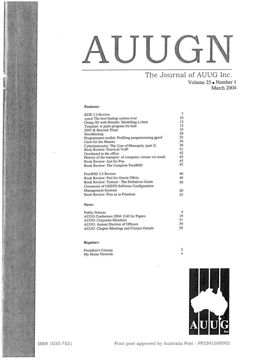 The Journal of AUUG Inc. Volume 25 ¯ Number 1 March 2004