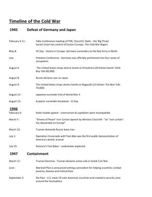 Timeline of the Cold War