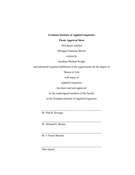 Graduate Institute of Applied Linguistics Thesis Approval Sheet