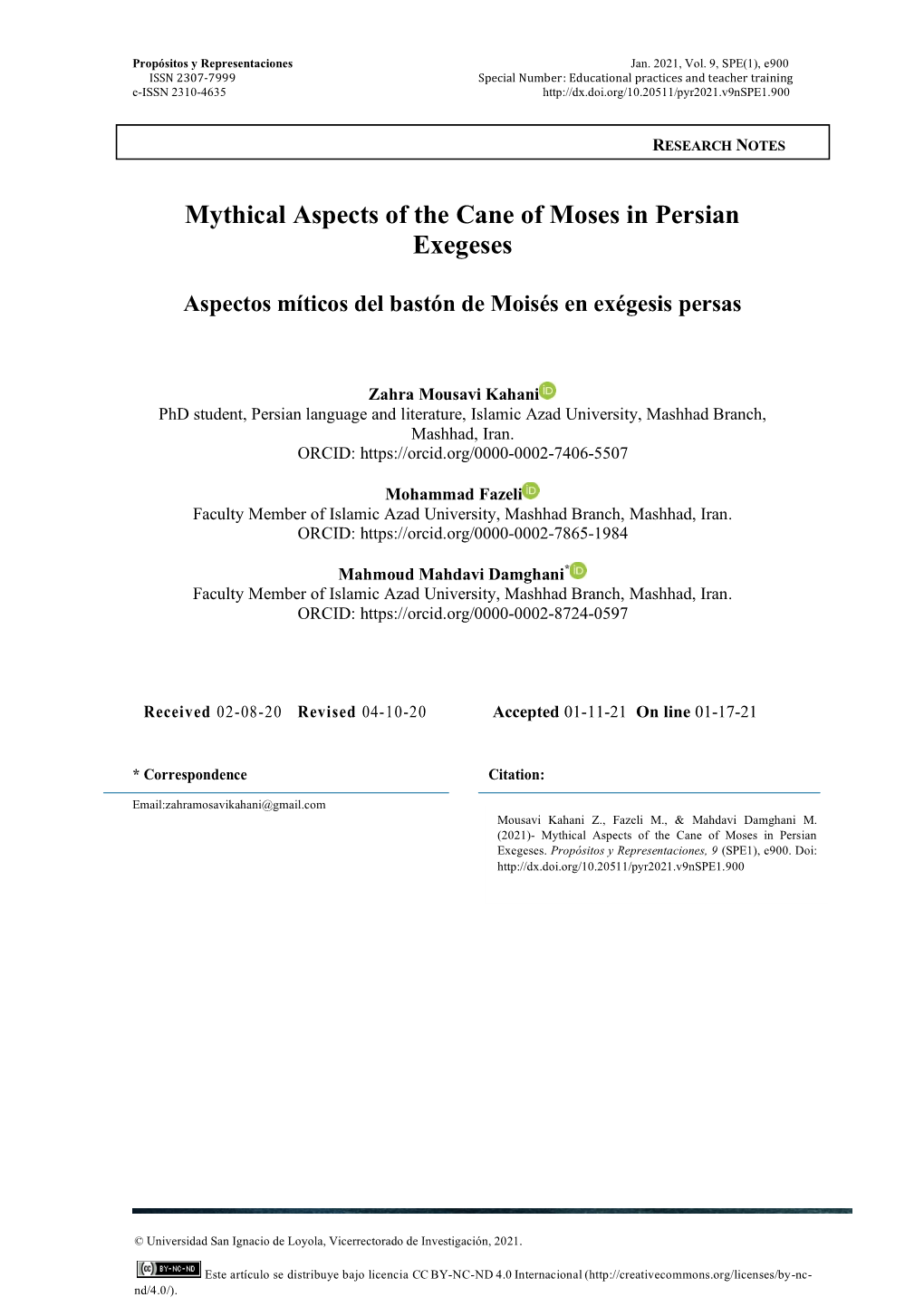 Mythical Aspects of the Cane of Moses in Persian Exegeses