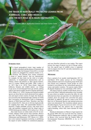 The Trade in Nationally Protected Lizards from Australia, Cuba, and Mexico and the Eu’S Role As a Main Destination