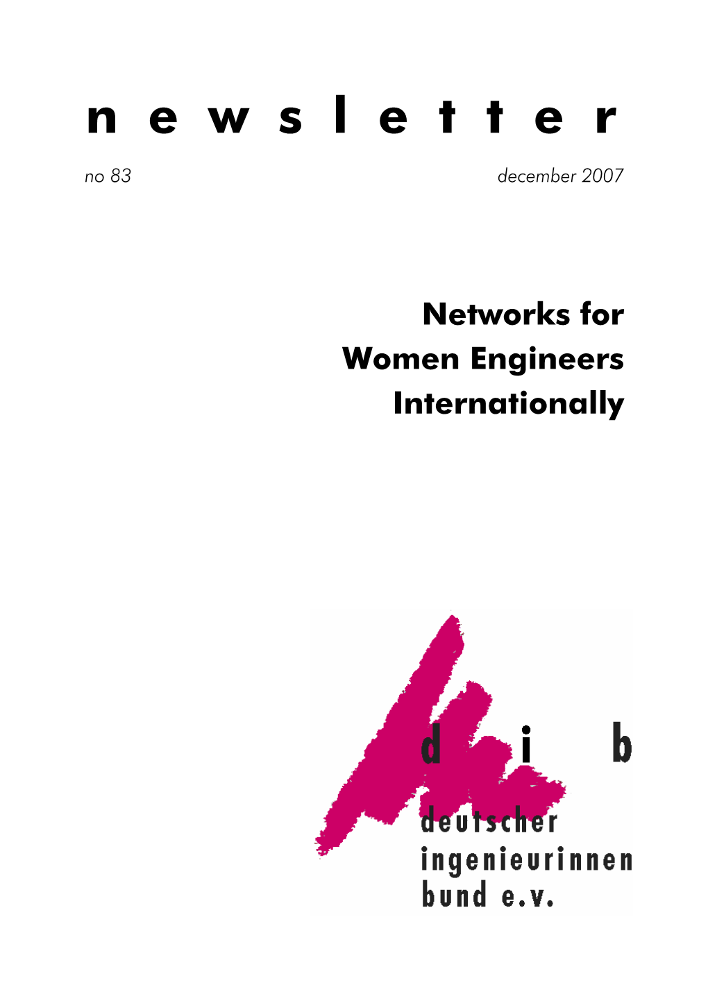 N E W S L E T T E R No 83 December 2007