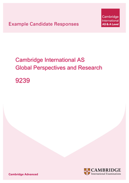 Cambridge International AS Global Perspectives and Research