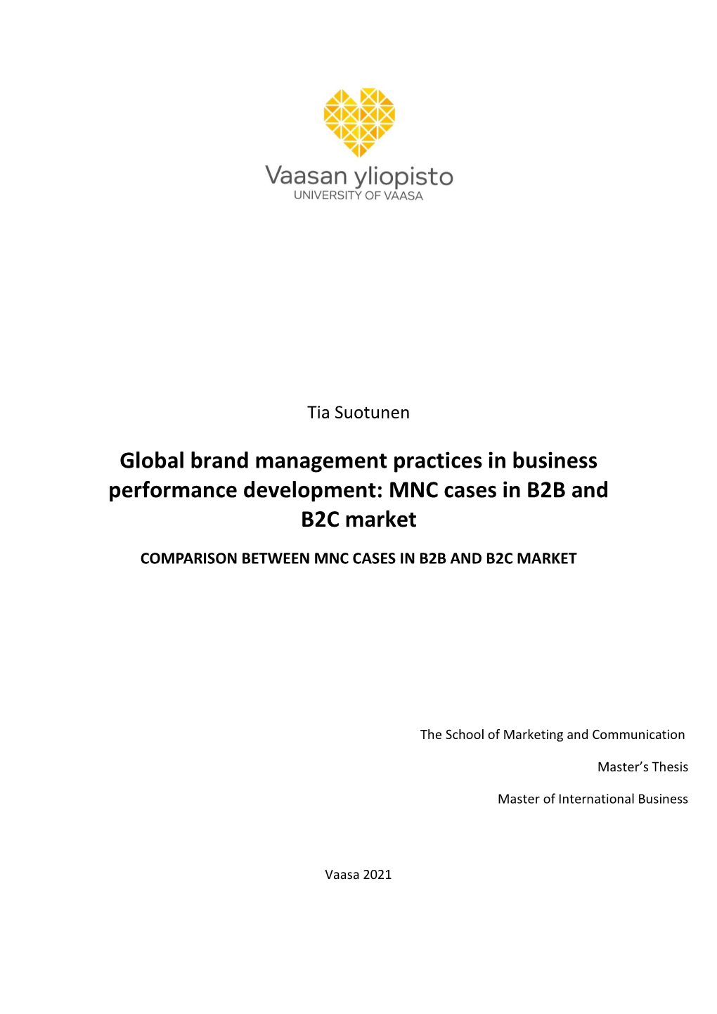 Comparison Between Mnc Cases in B2b and B2c Market