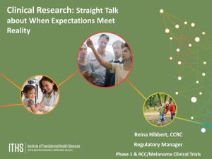 Clinical Research Straight Talk