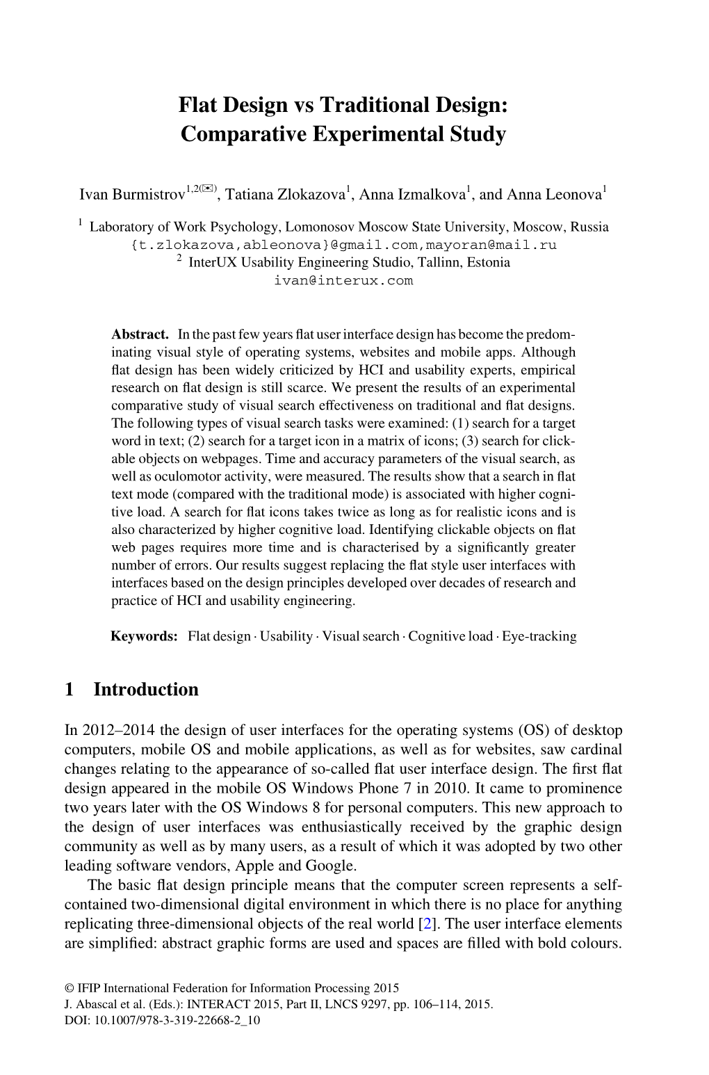 Flat Design Vs Traditional Design: Comparative Experimental Study