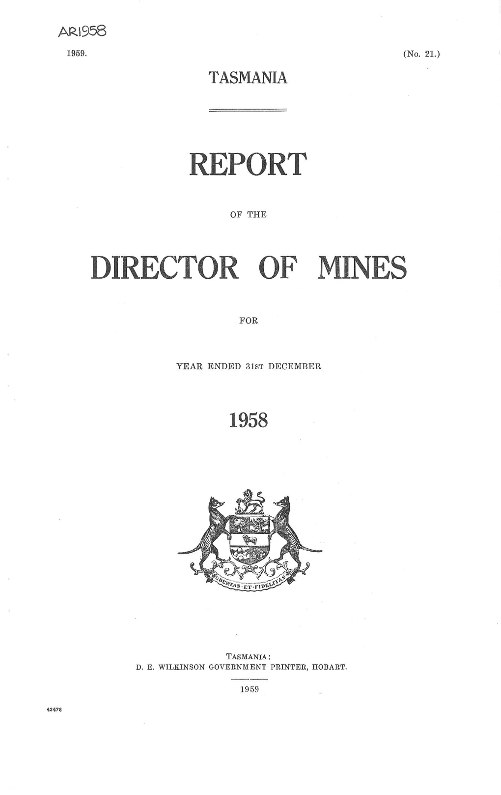 Report Director of Mines