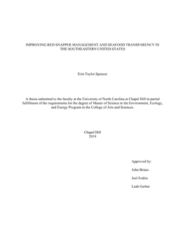 Improving Red Snapper Management and Seafood Transparency in the Southeastern United States