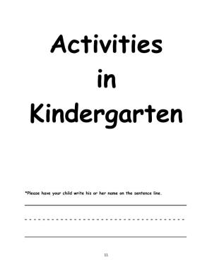 Activities in Kindergarten