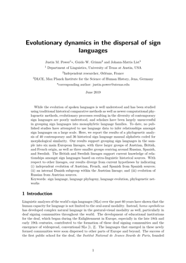 Evolutionary Dynamics in the Dispersal of Sign Languages