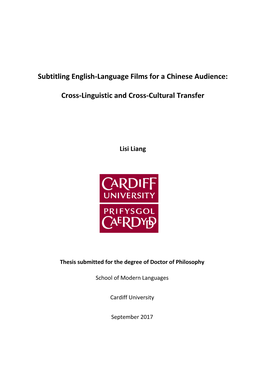 Subtitling English-Language Films for a Chinese Audience