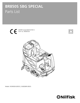 BR850S SBG SPECIAL Parts List