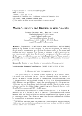 Wasan Geometry and Division by Zero Calculus