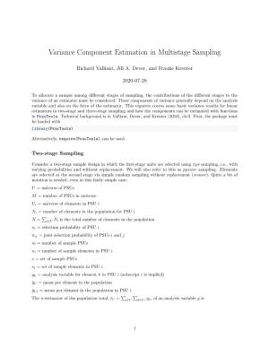 Variance Component Estimation in Multistage Sampling