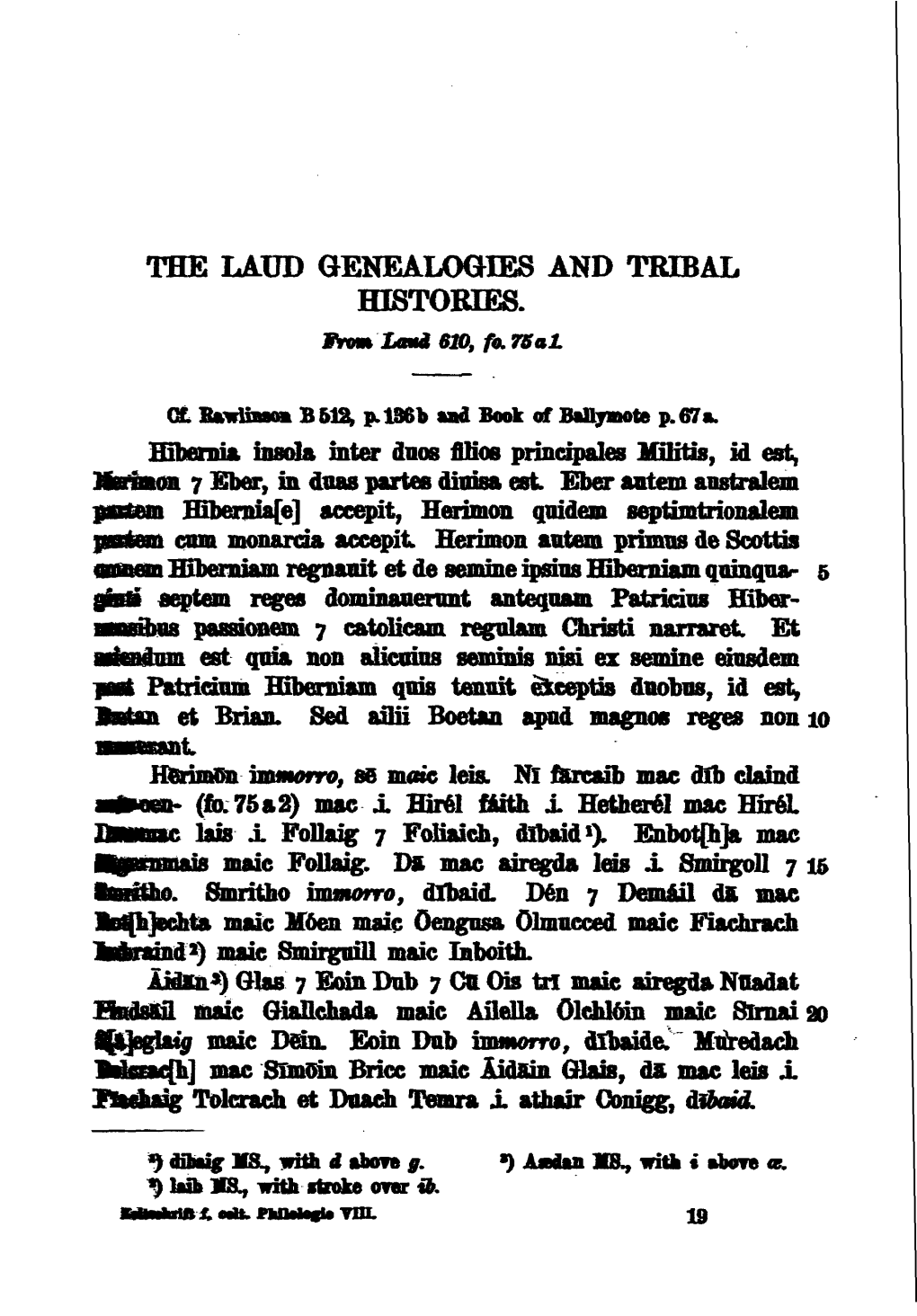 The Laud Genealogies and Tribal Histories