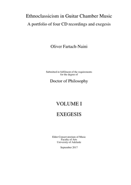 Volume I Exegesis