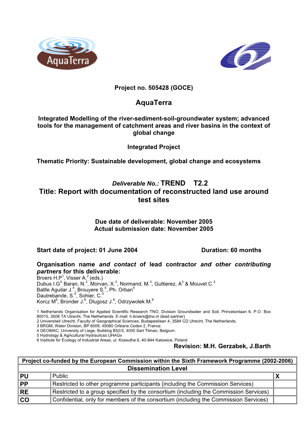 TNO, Division Groundwater and Soil, Princetonlaan 6, P.O