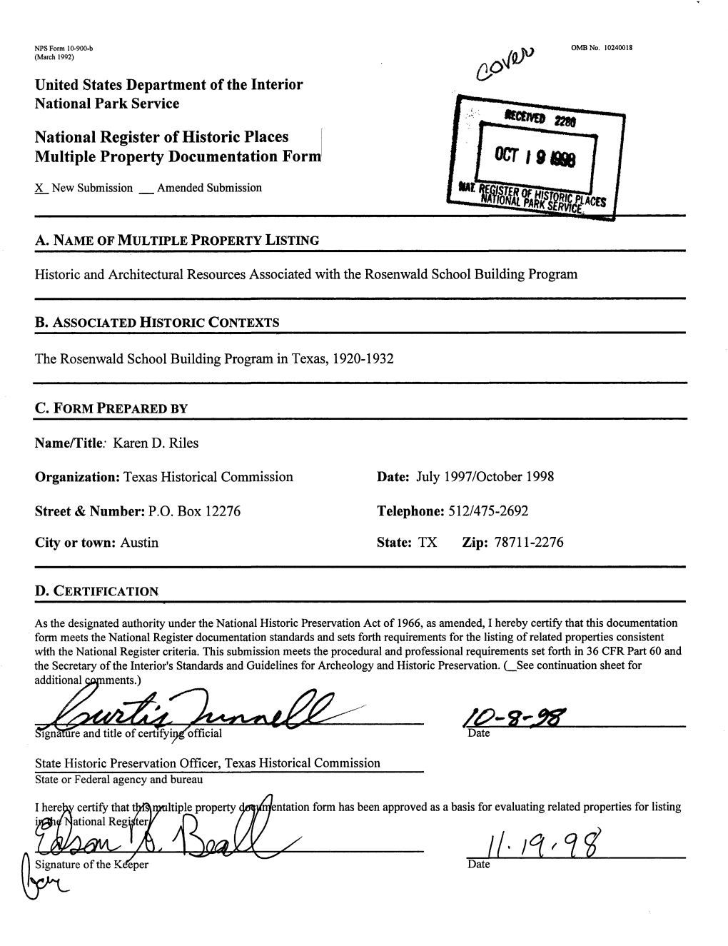 National Register of Historic Places I Multiple Property Documentation Form