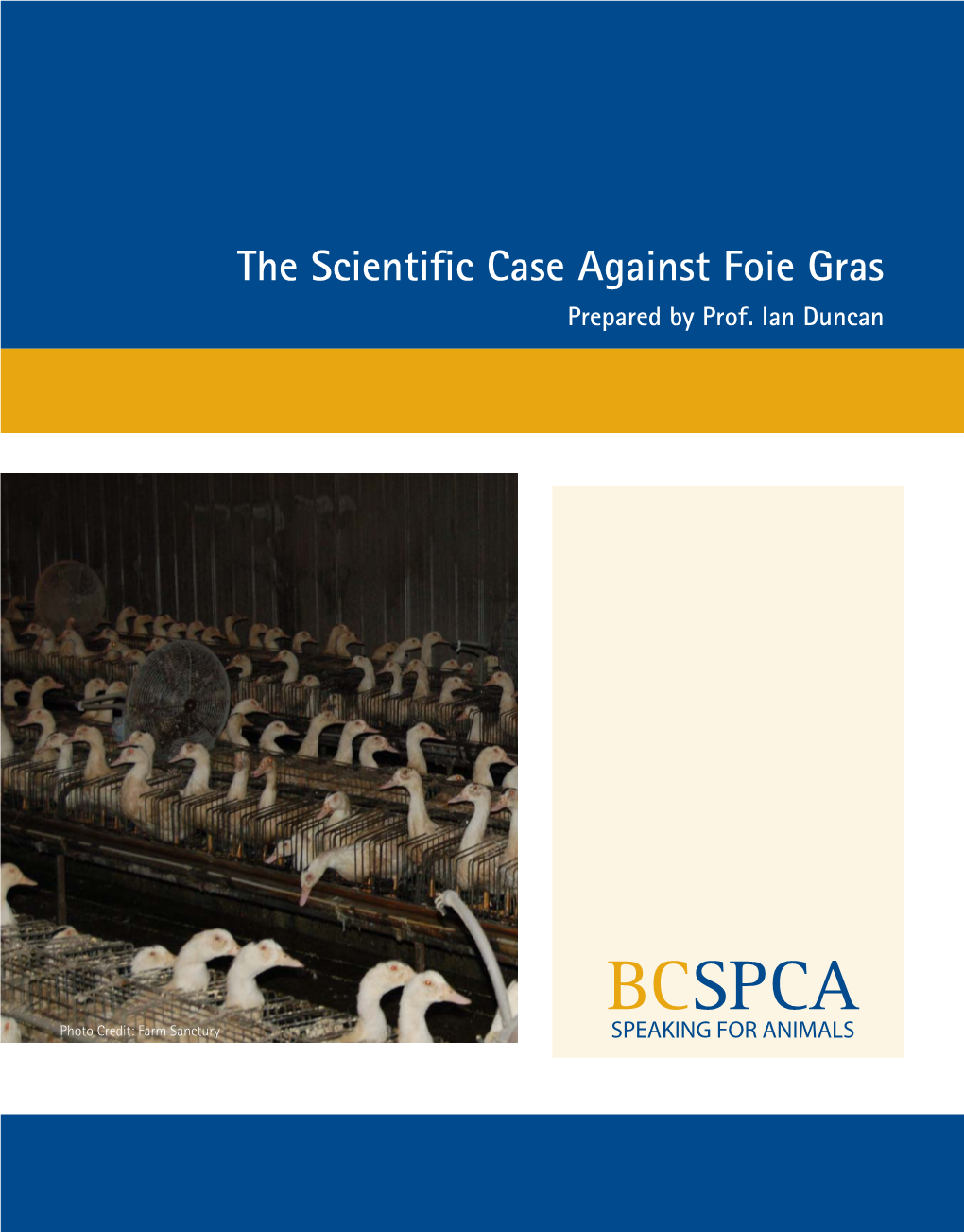 The Scientific Case Against Foie Gras Prepared by Prof