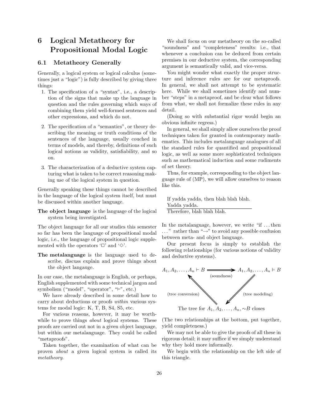 6 Logical Metatheory for Propositional Modal Logic