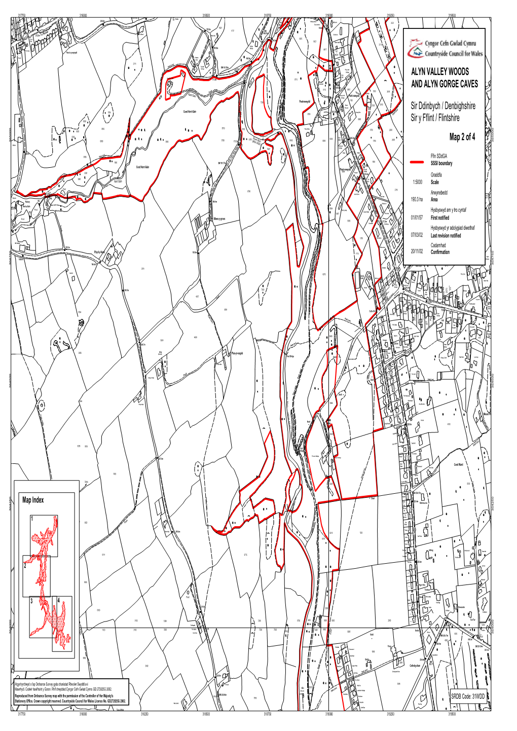 ALYN VALLEY WOODS and ALYN GORGE CAVES Sir Ddinbych