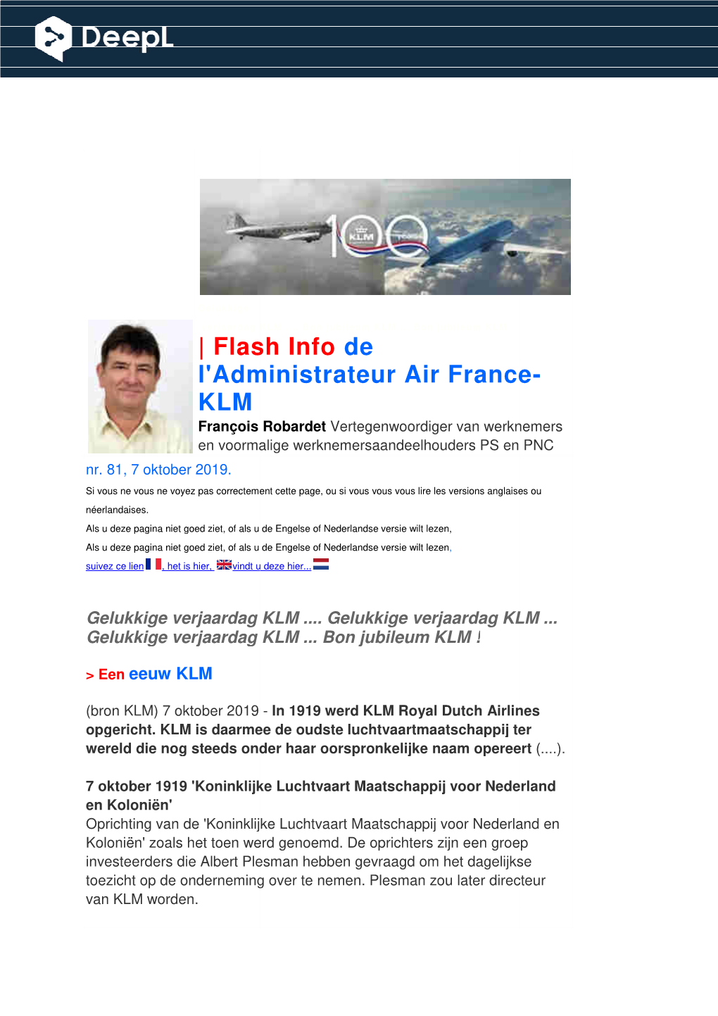 | Flash Info L'administrateu KLM | Flash Info De L'administrateur Air France Air France