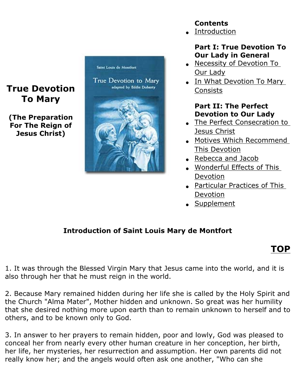 True Devotion to the Blessed Virgin by St. Louis De Montfort