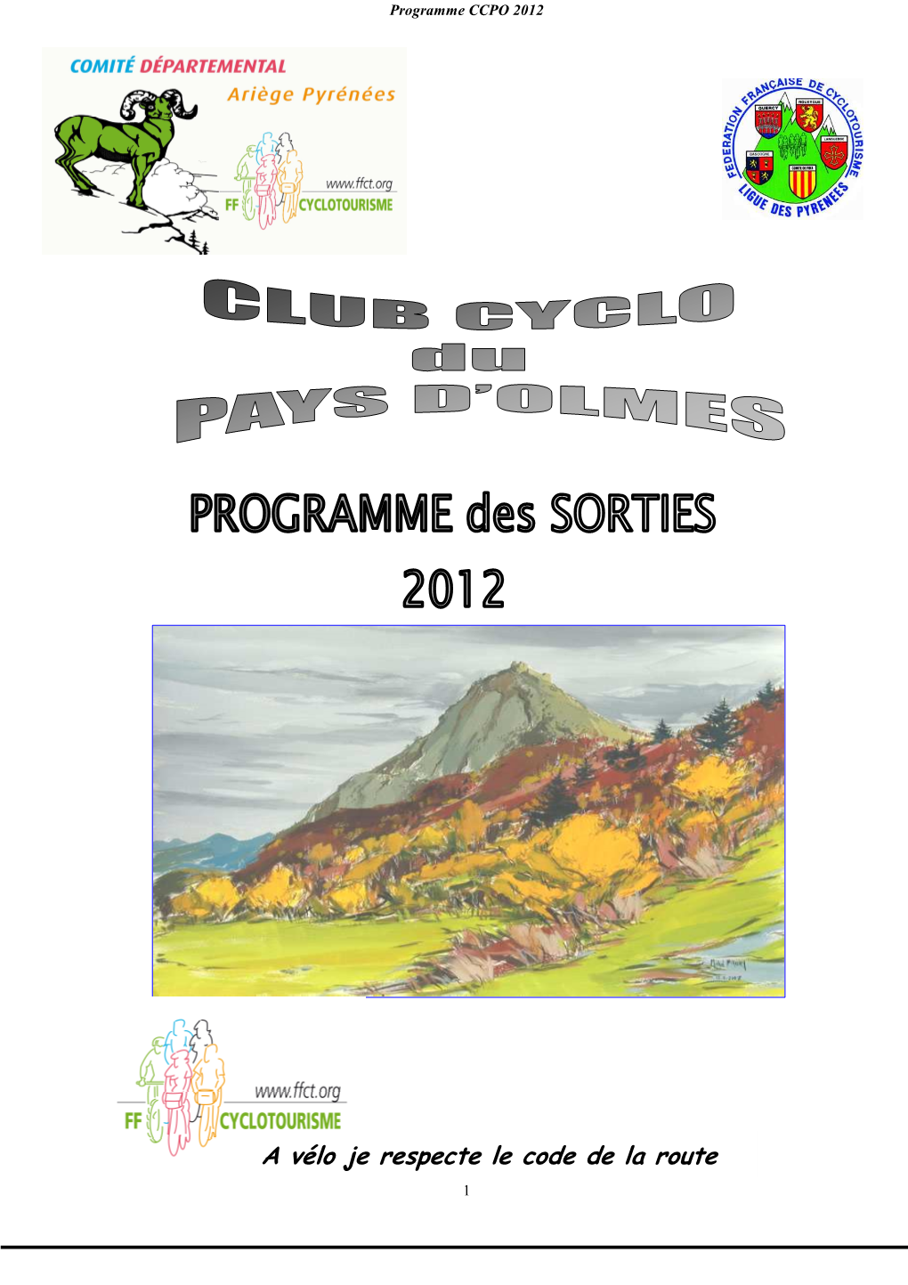 Calendrier CCPO 2012