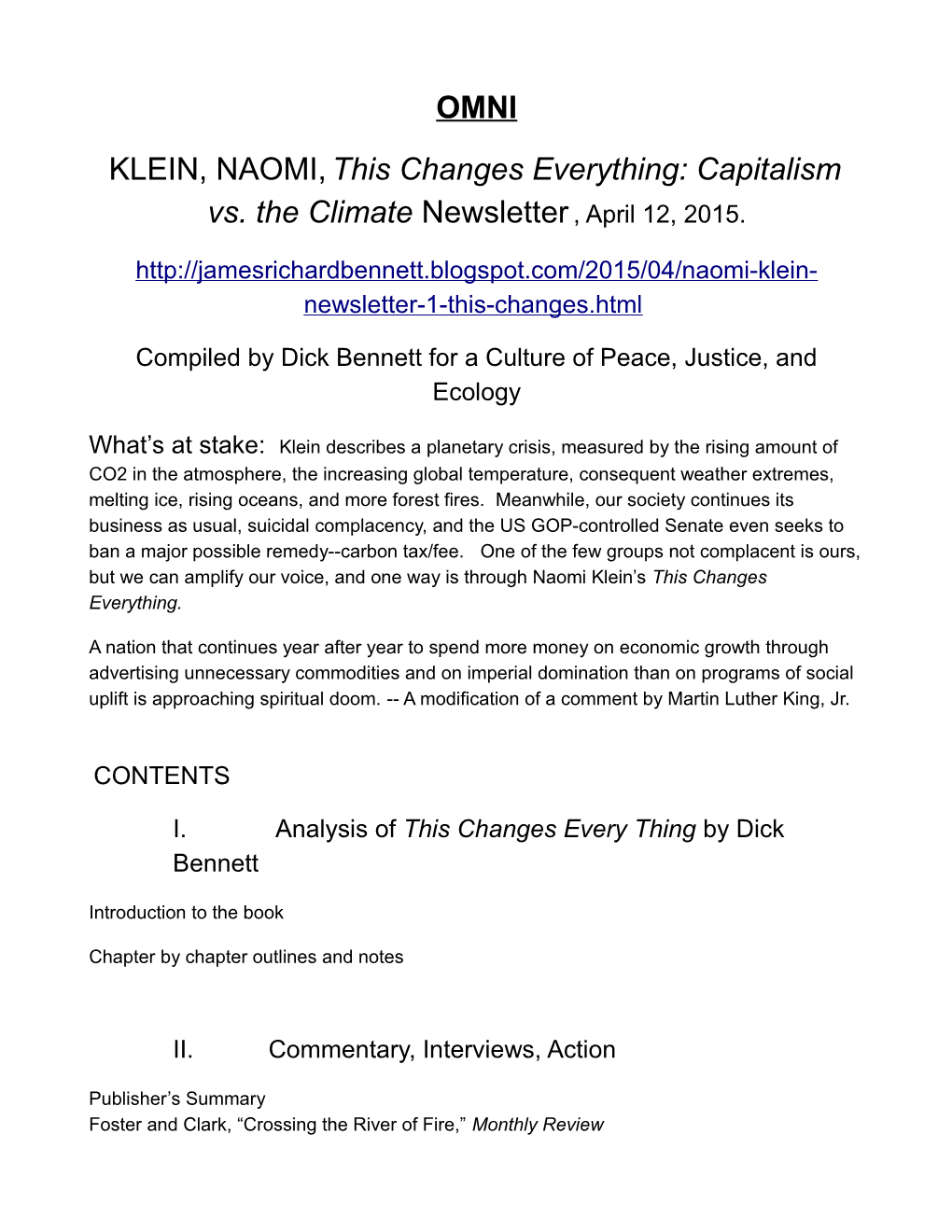 OMNI KLEIN, NAOMI,This Changes Everything: Capitalism