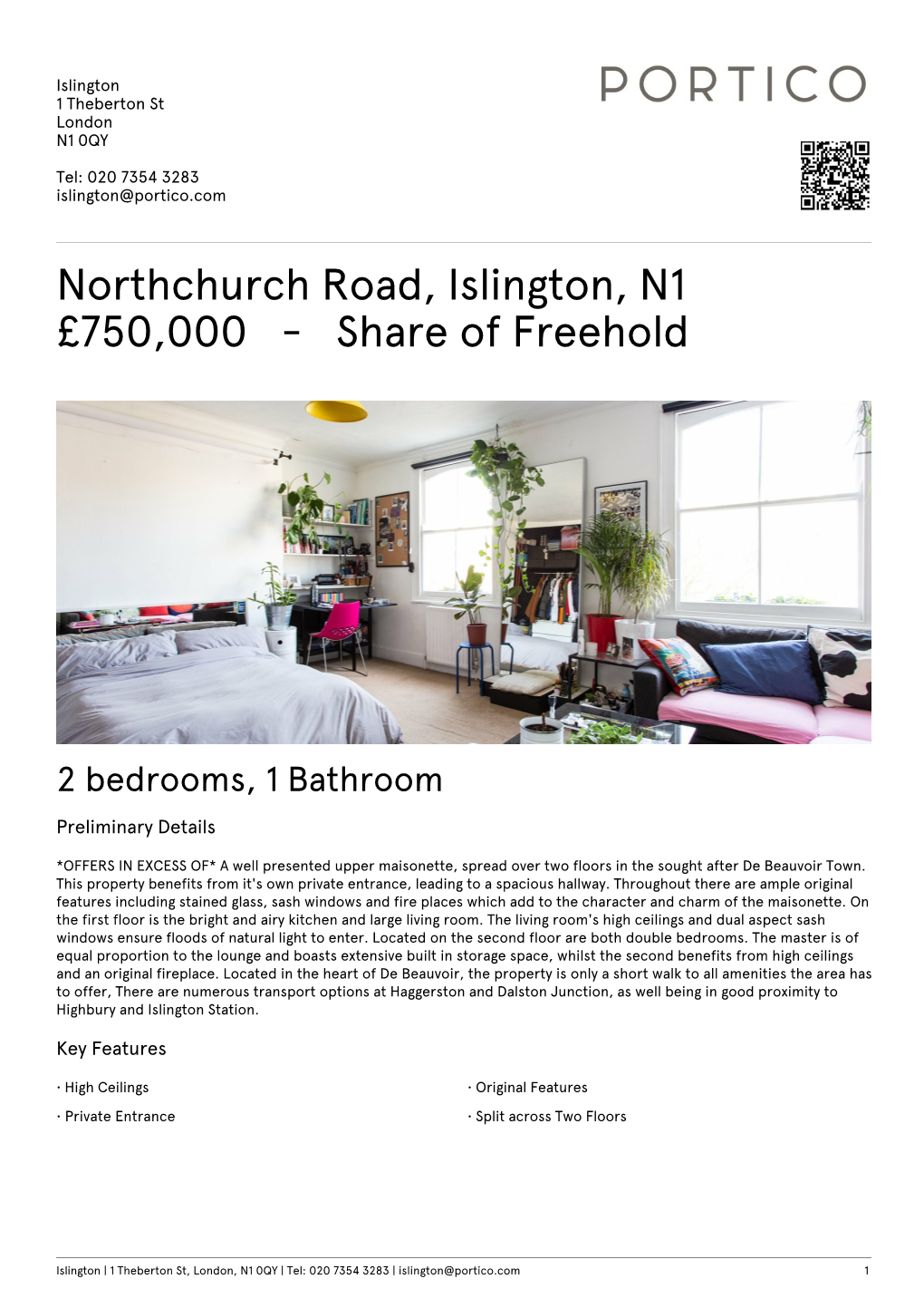 Northchurch Road, Islington, N1 £750,000