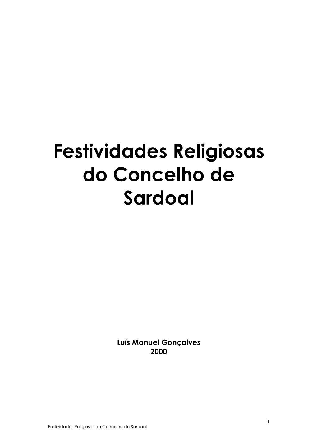 Festividades Religiosas Do Concelho De Sardoal