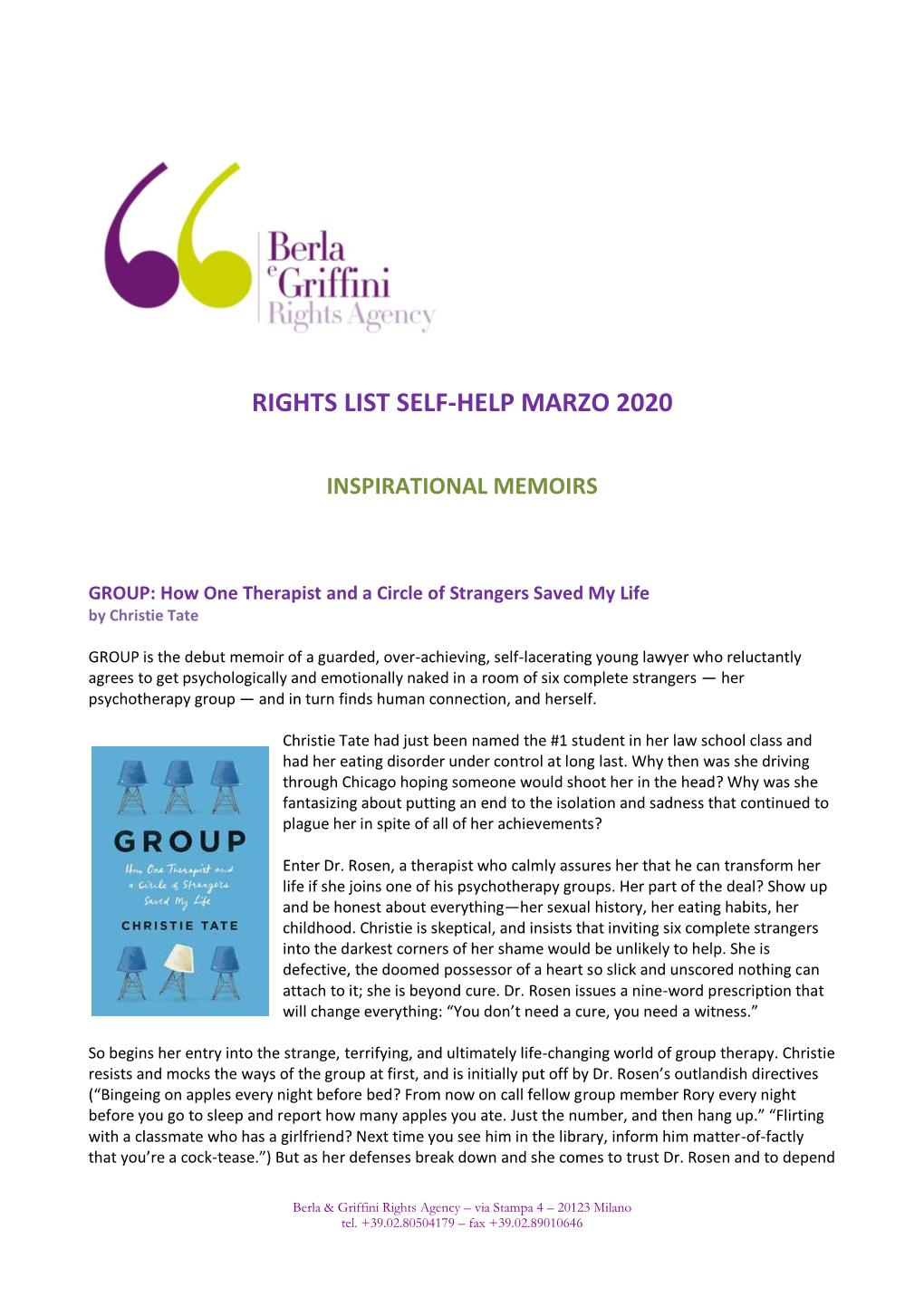 Rights List Self-Help Marzo 2020