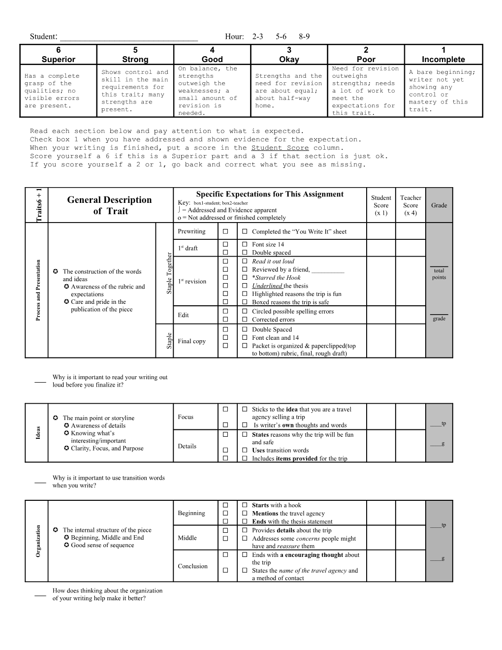 Read Each Section Below and Pay Attention to What Is Expected s1