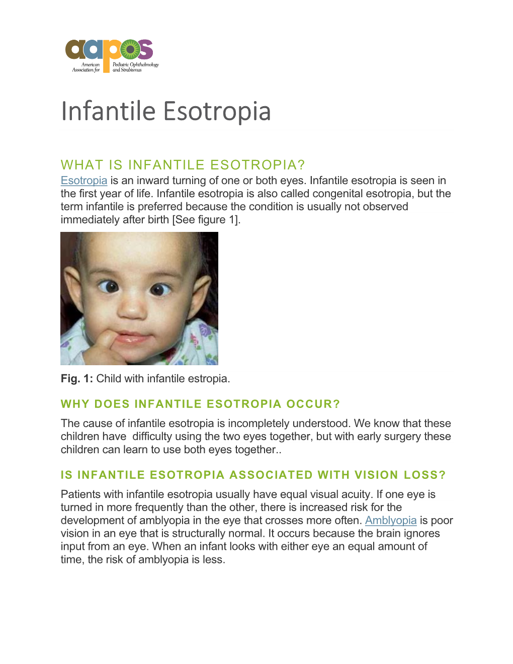 Infantile Esotropia