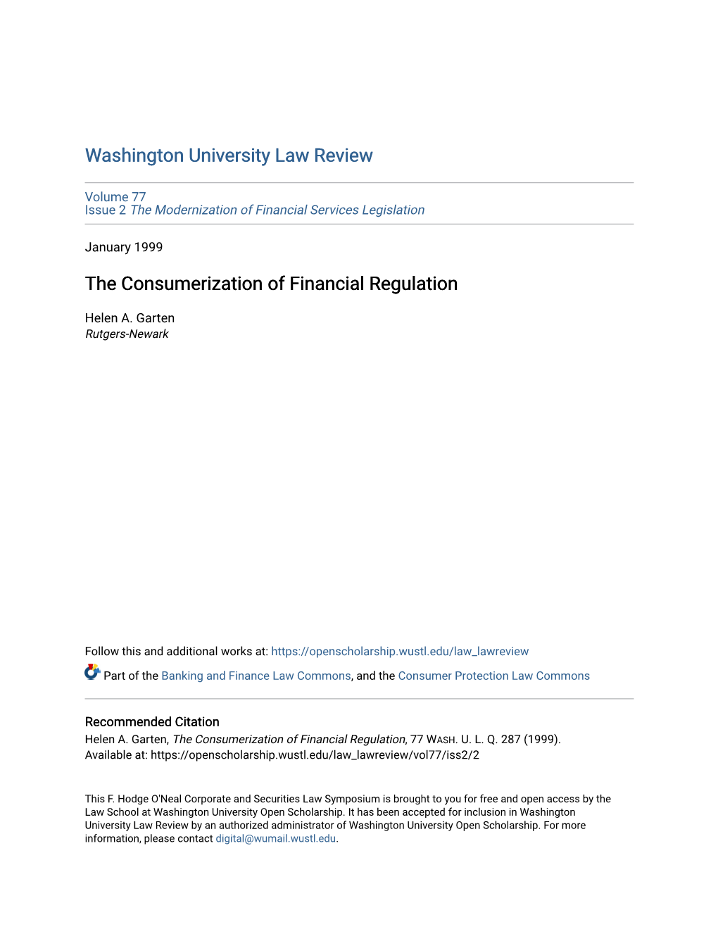 The Consumerization of Financial Regulation