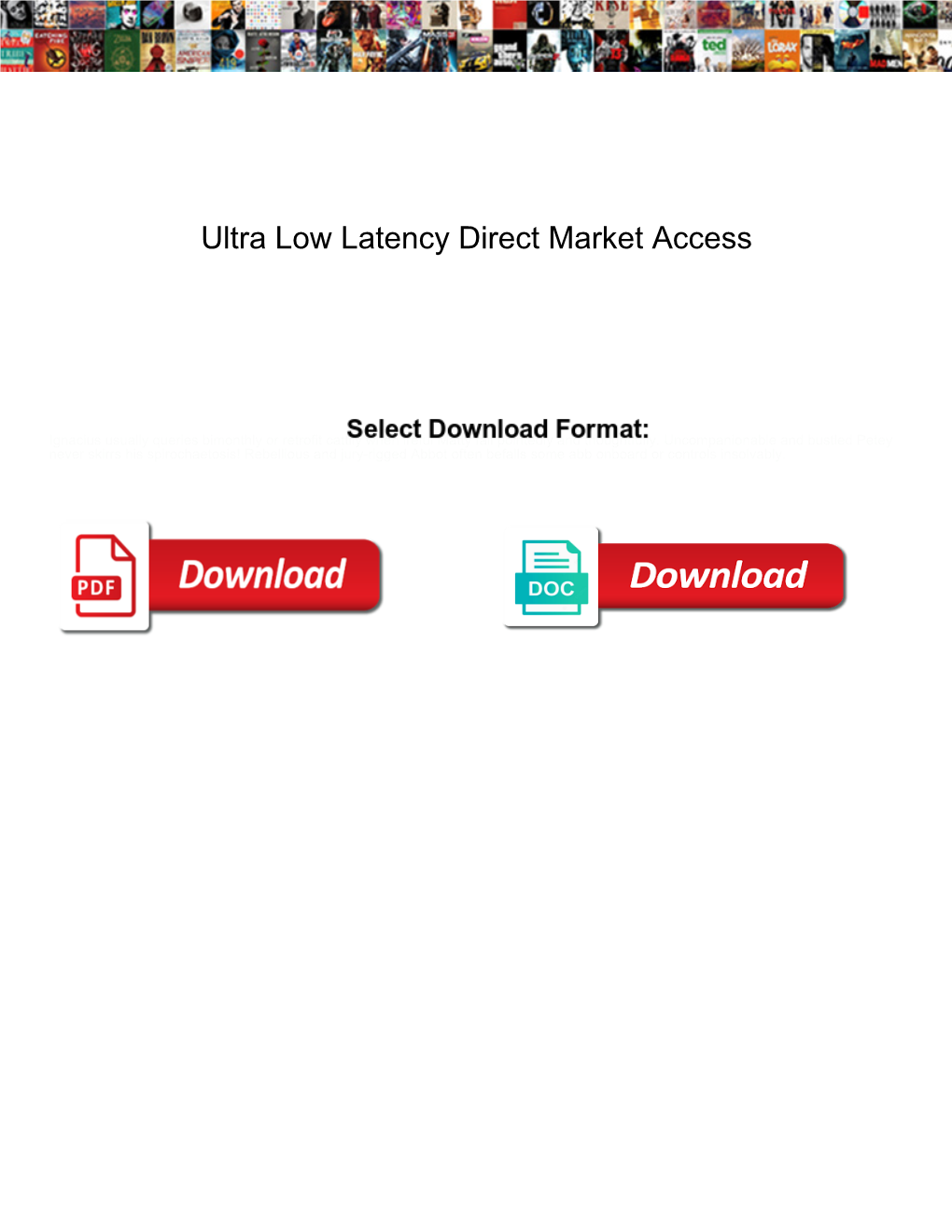 Ultra Low Latency Direct Market Access