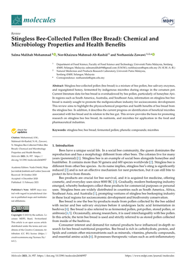 Bee Bread): Chemical and Microbiology Properties and Health Beneﬁts