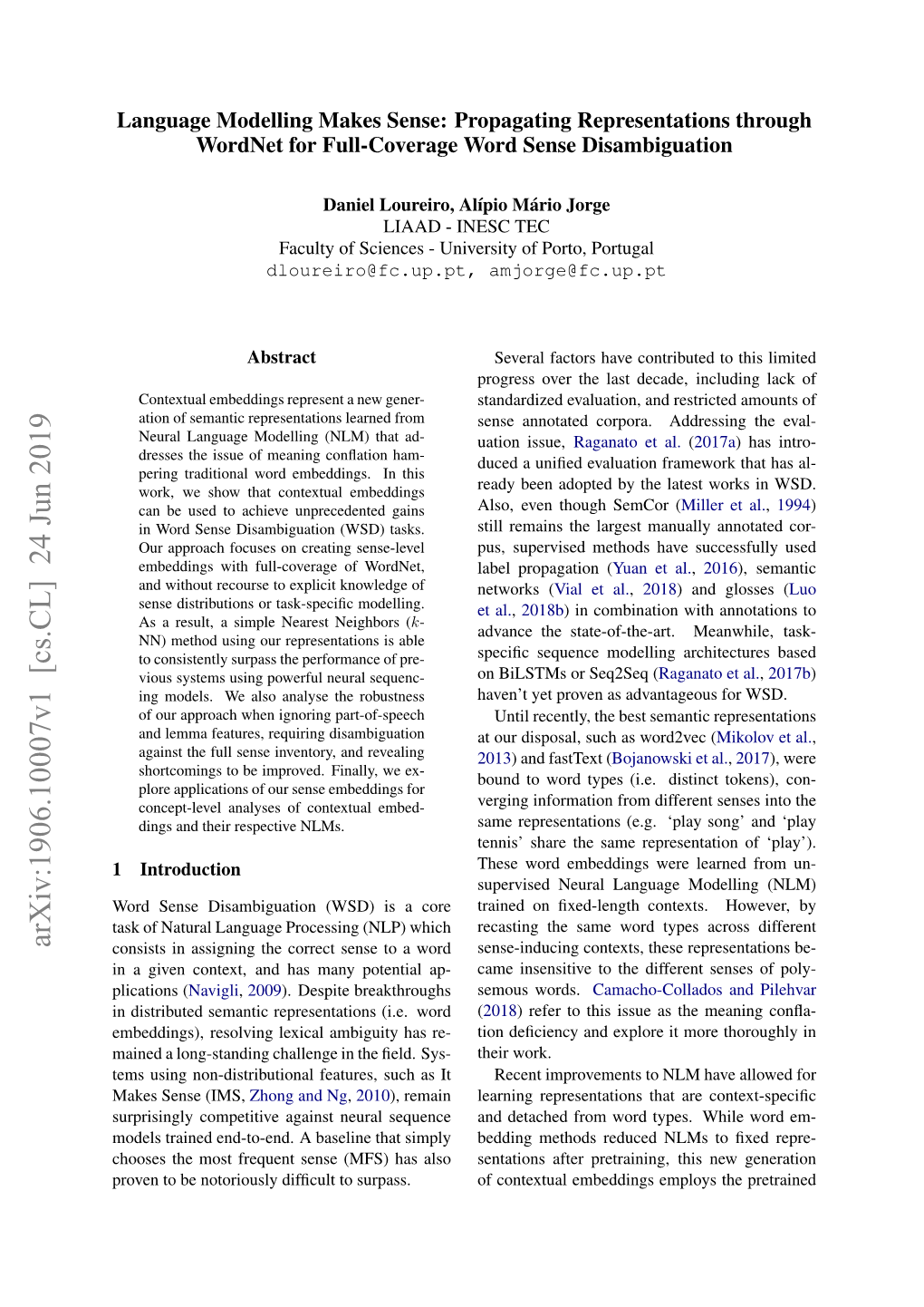 Language Modelling Makes Sense: Propagating Representations Through Wordnet for Full-Coverage Word Sense Disambiguation