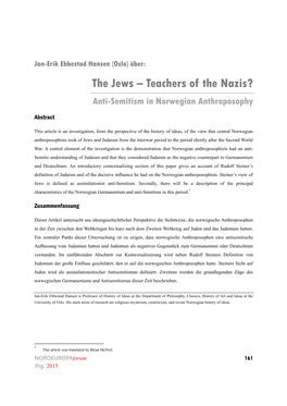 The Jews – Teachers of the Nazis?