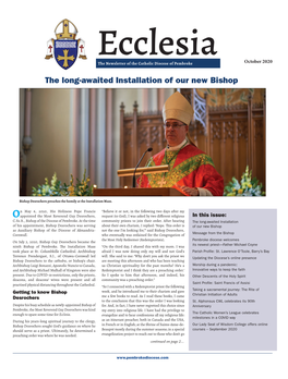 October 2020 the Newsletter of the Catholic Diocese of Pembroke